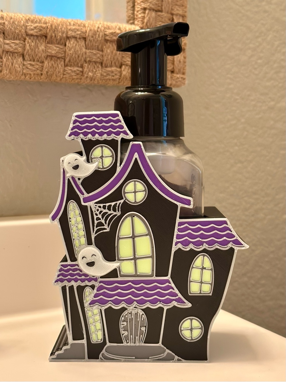 GLOW IN THE DARK Haunted House Foaming Soap Holder for Bath & Body Works Bottles